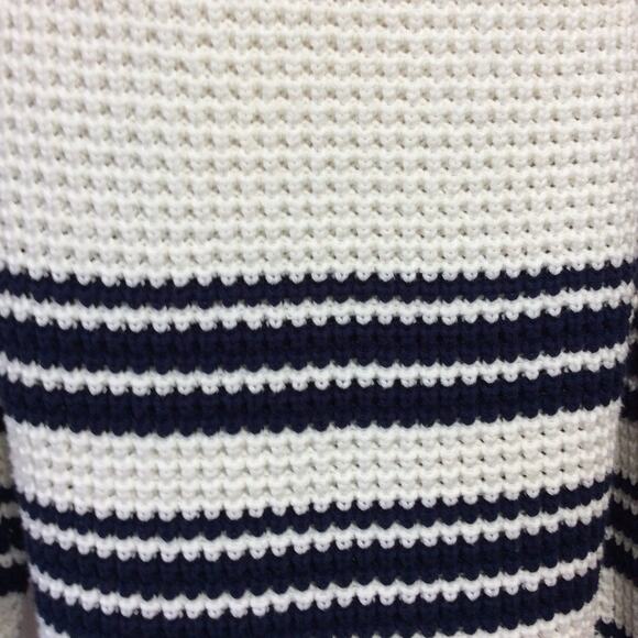 Lands End Women's Breton Strips Striped Waffle Knit Sweater Large Size 14-16 - Picture 10 of 11